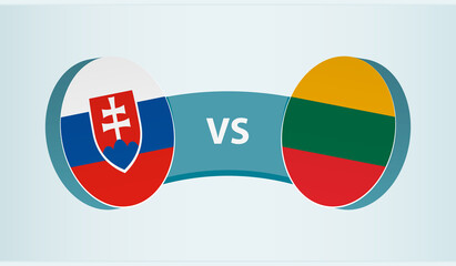 Slovakia versus Lithuania, team sports competition concept.