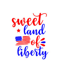 sweet land of liberty svg tshirt design