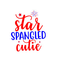 star spangled cutie svg tshirt design