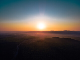 sunset over the mountains