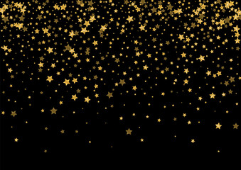 Gold Night Spark Pattern. Shine Glitter Background. Gradient Star Element Design. Party Sequin Texture. Yellow Abstract Illustration