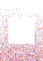 Orange Element Circle Texture. Spread Confetti Illustration. Pink Dot Colorful Frame. Border Round Background.
