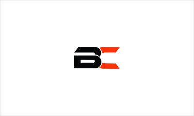 BC Logo. Letter Design Vector with orange and Black Colors.