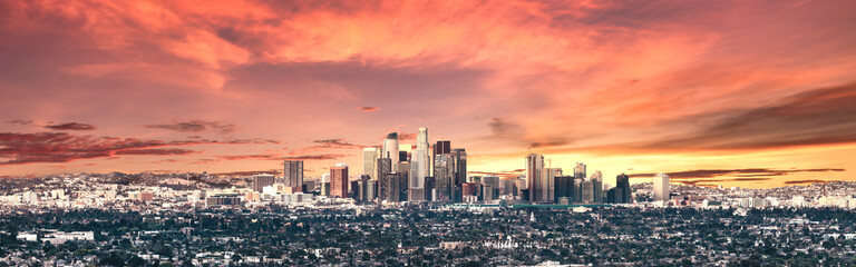 Obraz premium Los Angeles Skyline sunset