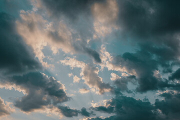 backlight sunset clouds