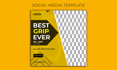 Car tire promotion sale social media post template istygraphic