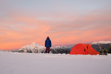 camping in the mountains