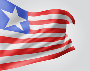 Liberia, vector 3d flag isolated on white background