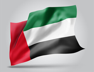 Obraz premium United Arab Emirates, vector 3d flag isolated on white background