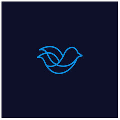 set bundle bird line art logo design