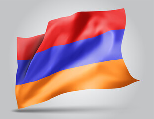 Armenia,  vector 3d flag isolated on white background