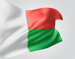 Obraz premium Madagascar, vector 3d flag isolated on white background
