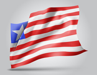 Obraz premium Liberia, vector 3d flag isolated on white background
