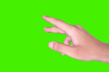 Hand Screen Touching Gesture with Green Screen Backdrop. Modern Young Hand touching style design - Powered by Adobe