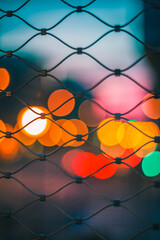 Bokeh Background city lights during sunset