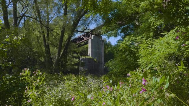 Old rail bridge over Grand River in Ontario