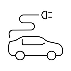 A simple icon for an electric car or hybrid car, or an icon for an electric car charging station.