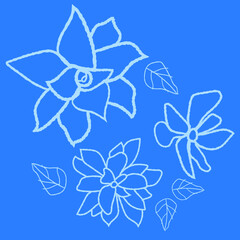 Floral pattern vector illustration on a blue background