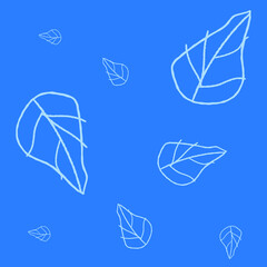 Leaf pattern vector illustration on a blue background