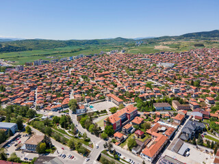 Aerial view of Historical town of Panagyurishte, Bulgaria
