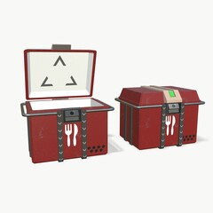 sci fi box food container 3d-illustration 3d-rendering