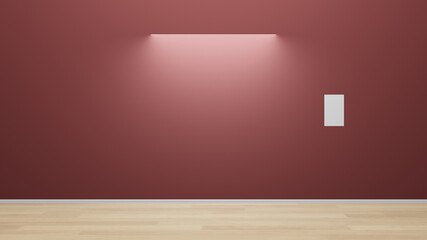 art gallery backdrop for images with a plaque in a red room