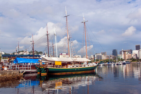 a colorful boat parked