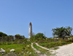 Harrison Point Lighthouse which is located in Saint Lucy, a northern Parish in Barbados in June...