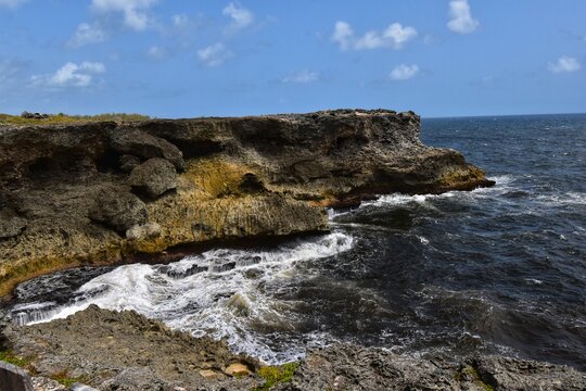 June 2019-View from the top of the cliff of the Animal Flower Cave in St. Lucy, Barbados.