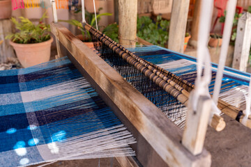 hispanic wooden handicraft loom to manufacture textiles