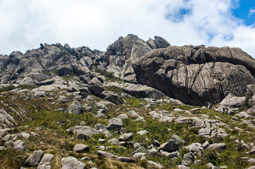 peak of the black needles with clouds and vegetation
