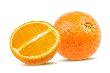 Juicy oranges isolated on white background with clipping path