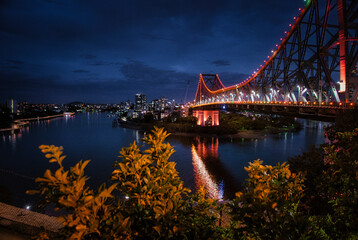 Fototapeta premium Night view of Story Bridge in Brisbane. High quality photo