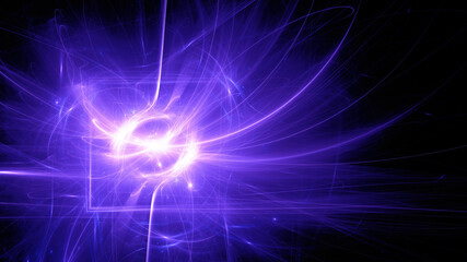 Fototapeta premium Abstract background, smooth multicolored lines on a black background.