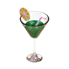 Summer Drink 3D Rendering Illustration