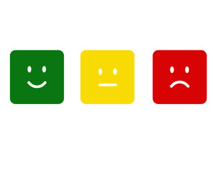 smiley face, emoticon face icon for web, app, software use - satisfaction, customer service, poll concept