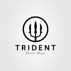 trident spear poseidon weapon logo vector illustration design
