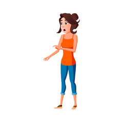 Fototapeta premium shocked woman late on train cartoon vector. shocked woman late on train character. isolated flat cartoon illustration