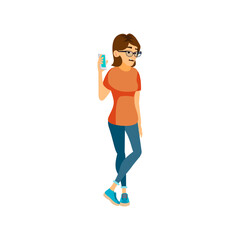 young woman listening director shouting on phone cartoon vector. young woman listening director shouting on phone character. isolated flat cartoon illustration