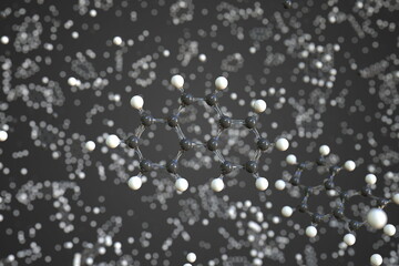 Phenanthrene molecule made with balls, scientific molecular model. Chemical 3d rendering