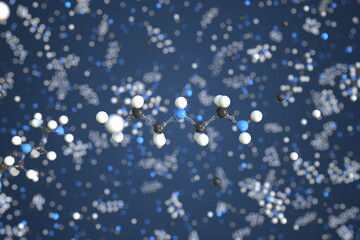 Fototapeta na wymiar Diethylenetriamine molecule made with balls, conceptual molecular model. Chemical 3d rendering