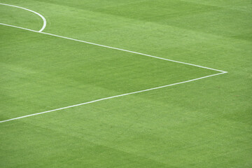 Obraz premium Green football field with nobody