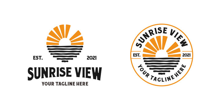 Sunrise view logo design inspiration template
