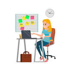 woman manager speaking with colleagues in office cartoon vector. woman manager speaking with colleagues in office character. isolated flat cartoon illustration