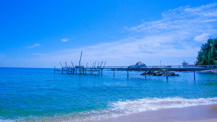 Clear blue beach, sky and sandy beach