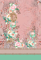 flowers bouquet pink animal print