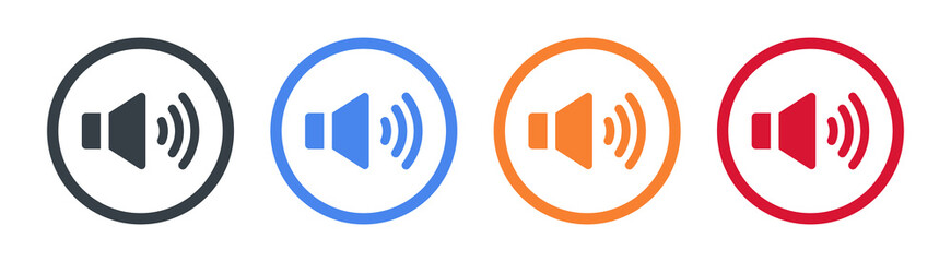 Speaker sound vector icon in modern design. vector illustration - obrazy, fototapety, plakaty
