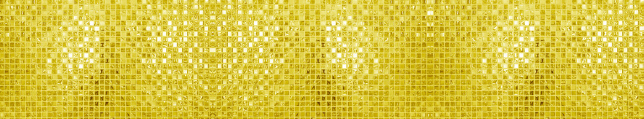 wall and floor gold yellow mosaic tiles texture - obrazy, fototapety, plakaty