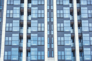 Obraz premium Balconies and windows of the new house.