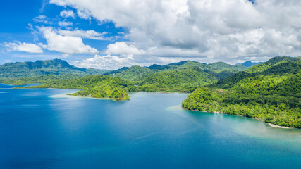 Mountainous and hilly region in the south of Choiseul Island, Solomon Islands.